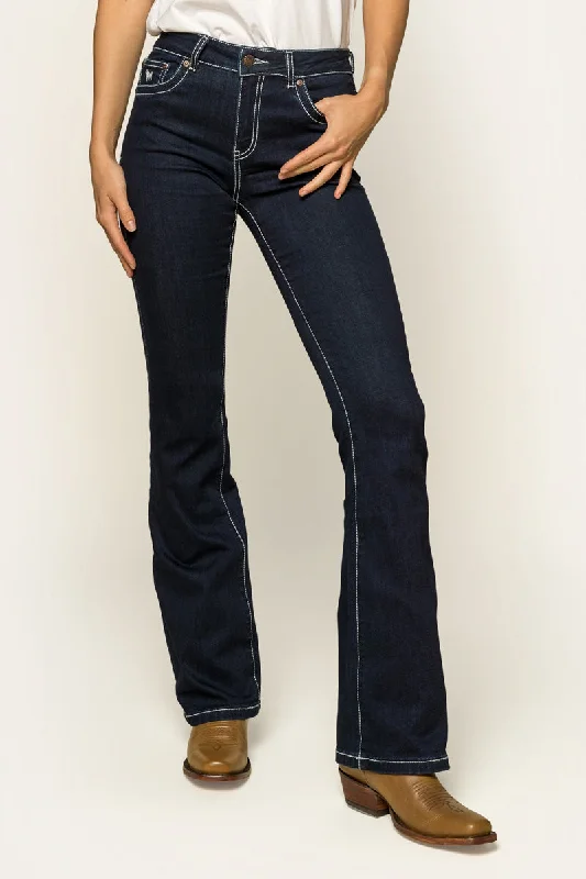 Effortless Dressing Caroline Womens Mid-Rise Bootleg Jeans - Indigo Blue