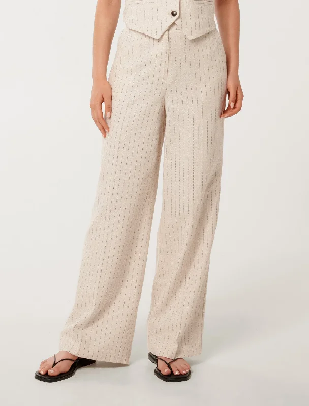 Classic Style Blake Pinstripe Wide Leg Pants