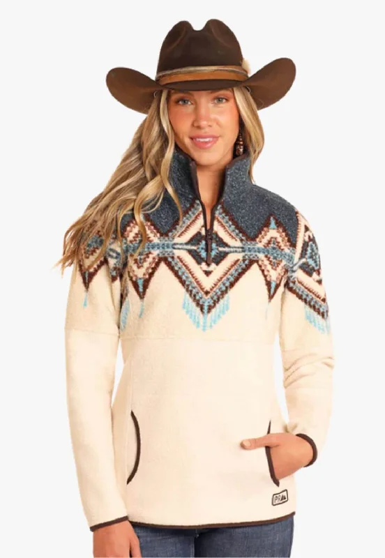 Daily Comfort Panhandle Womens Border Berber Pullover