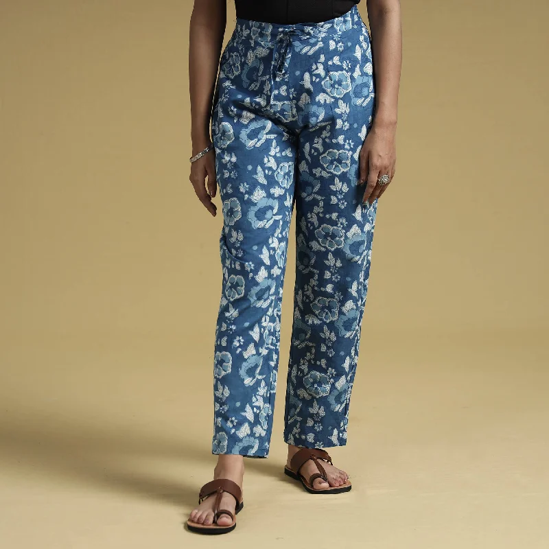Slim Fit Blue - Indigo - Dabu Block Printing Cotton Pant