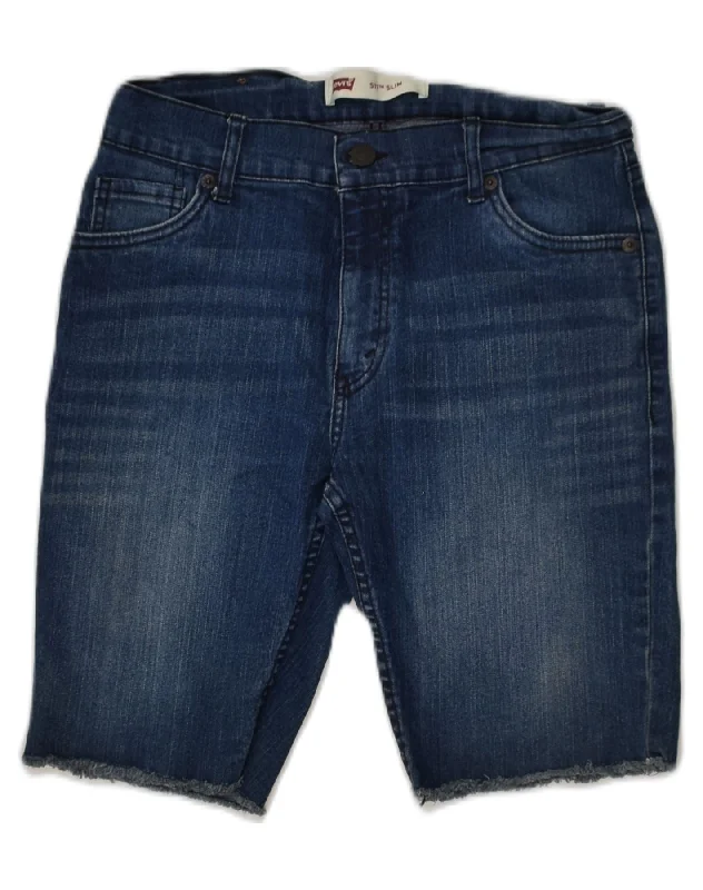 End Of The Year LEVI'S Womens 511 Denim Shorts W29 Medium  Navy Blue Cotton