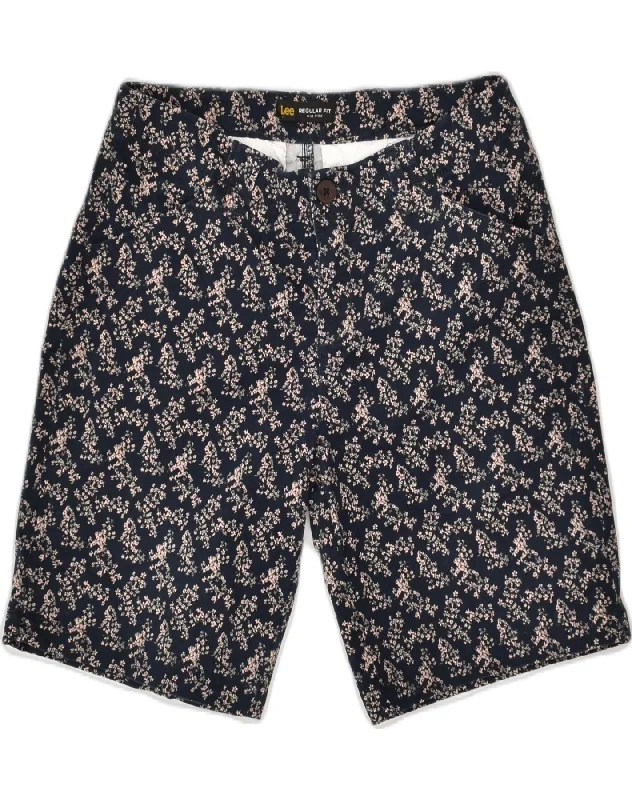 Casual Elegance LEE Womens Mid Rise Regular Fit Casual Shorts W29 Medium Navy Blue Floral Casual Elegance LEE Womens Mid Rise Regular Fit Casual Shorts W29 Medium Navy Blue Floral
