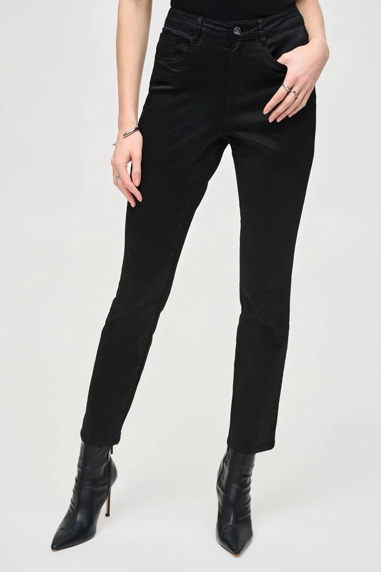 Unique Prints Joseph Ribkoff Classic Slim Foiled Print Denim Pant