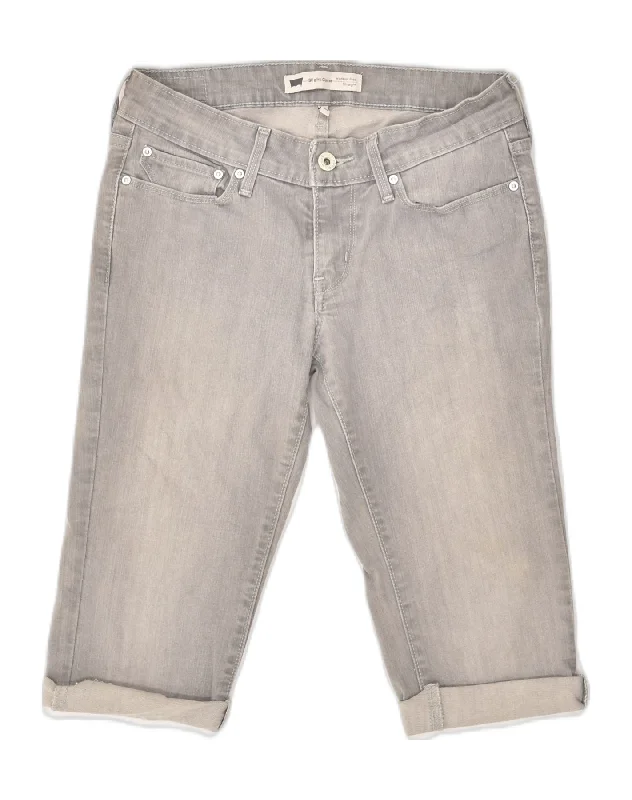 Editorial Design LEVI'S Womens Slight Curve Bermuda Shorts US 2 XS W26 Grey Cotton