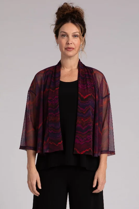 Retro Lace Fabric Mesh Mezza Luna Cardigan | Agate