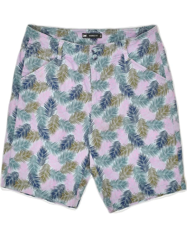 Integrated Design LEE Womens Mid Rise Casual Shorts US 10 Large W34 Blue Floral Cotton Integrated Design LEE Womens Mid Rise Casual Shorts US 10 Large W34 Blue Floral Cotton