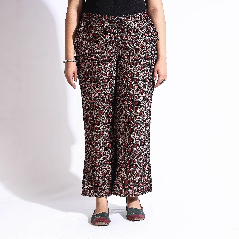 Light And Breathable Multicolor - Ajrakh Block Printed Cotton Farsi Pant