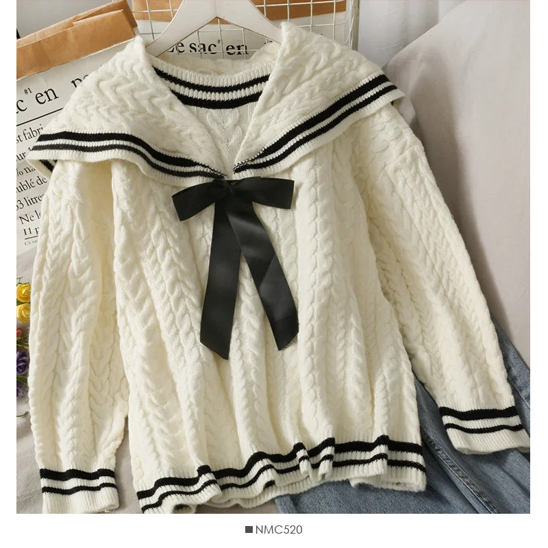 Romantic Temperament Sweater women's autumn loose and thin linen pattern sweater  1896
