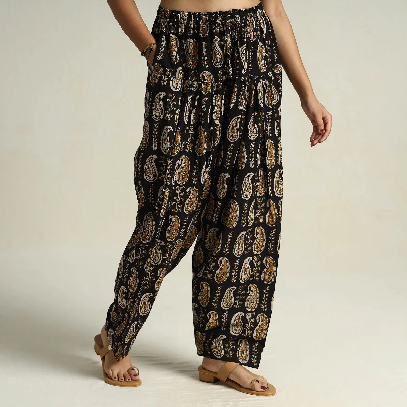 Street Cool Black - Bagru Block Printed Cotton Elasticated Salwar 10