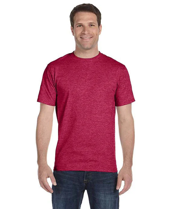 Retro Lace Fabric 5180 - Hanes Adult Beefy-T® T-Shirt | Heather Red