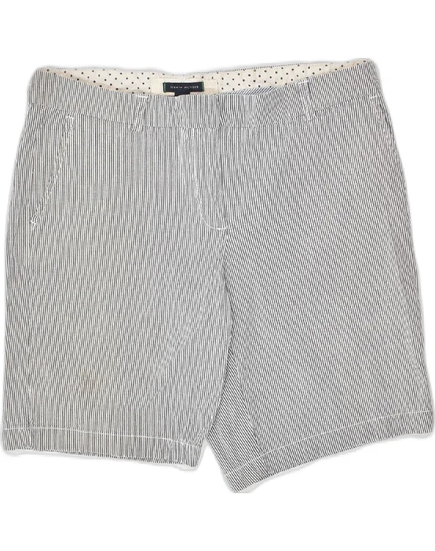 Fashionable And Fashionable TOMMY HILFIGER Womens Chino Shorts US 8 Medium W32 Grey Pinstripe Cotton Fashionable And Fashionable TOMMY HILFIGER Womens Chino Shorts US 8 Medium W32 Grey Pinstripe Cotton