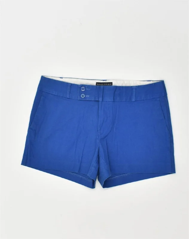 Slim Fit BANANA REPUBLIC Womens Hot Pants US 10 Large W30  Blue Cotton