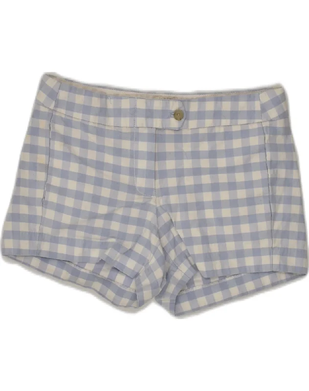 Mid-length Style J. CREW Womens Low Waist Hot Pants US 00 2XS W30 Blue Check Cotton