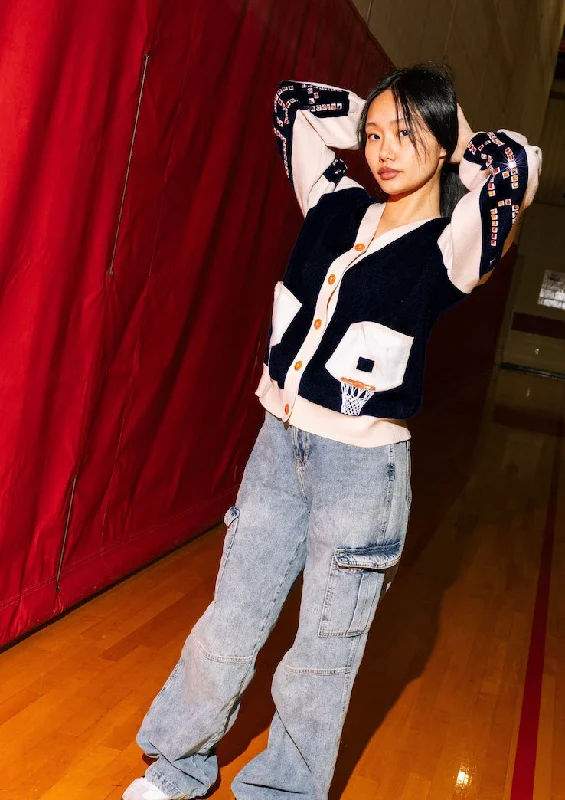 Cozy Outerwear Black/Beige Slam Dunk Woman Cardigan