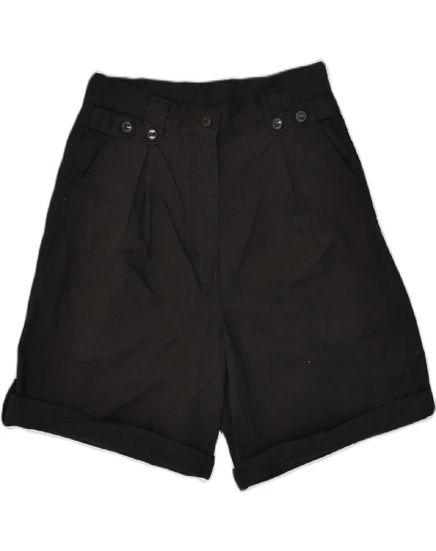 Noble Temperament C&A Womens High Waist Chino Shorts W28 Medium Black Cotton