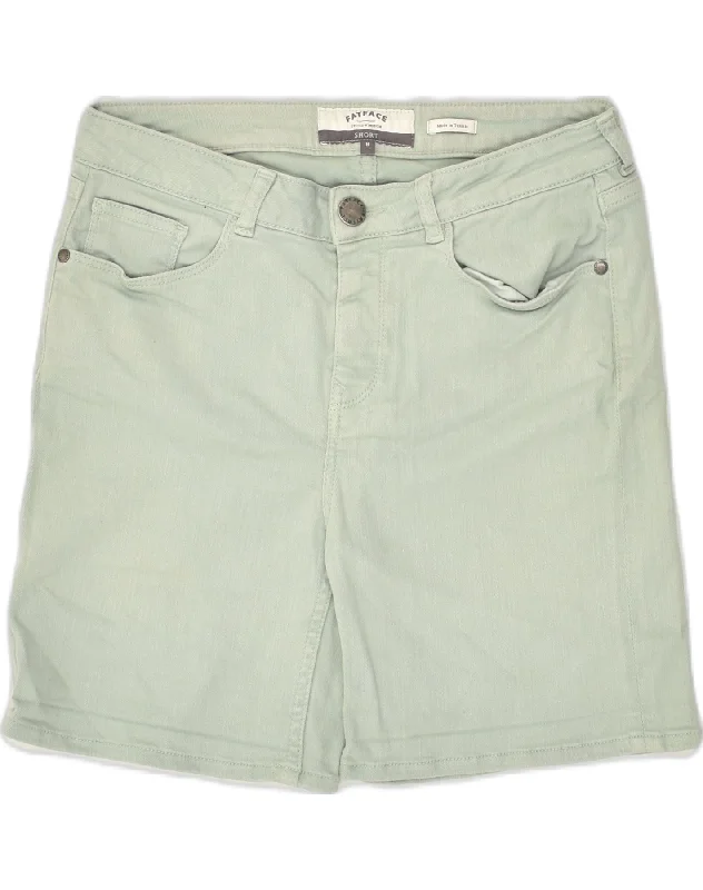 College Style FAT FACE Womens Casual Shorts UK 8 Small W30 Green Cotton