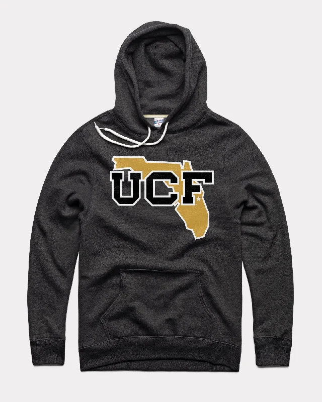 Modern Comfort UCF Monogram Florida Outline Black Hoodie
