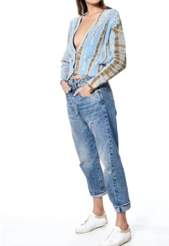 Leisure Travel Yfb Clark Crop Cardigan In Arctic Wash