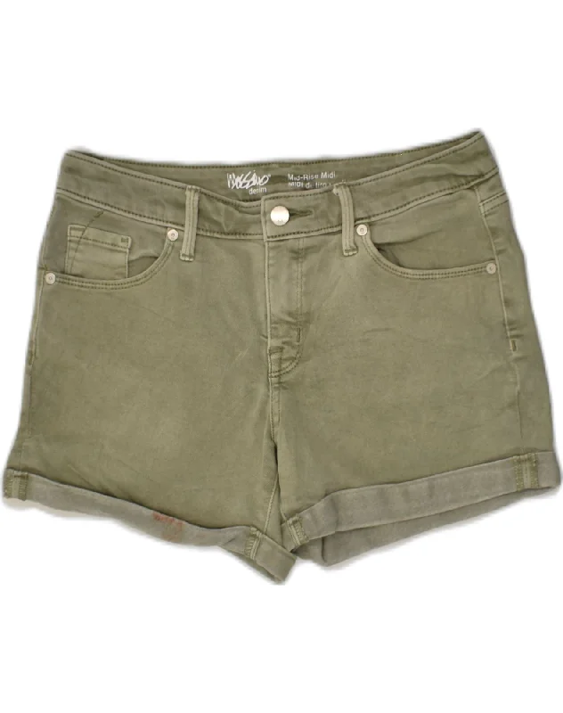 Sports suit style MOSSIMO Womens Mid Rise Denim Shorts US 6 Medium W28 Green Cotton