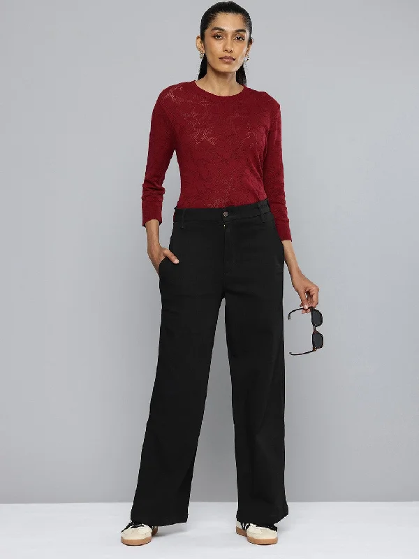 Comfortable Mind Women's High Rise Ribcage Wide Leg Jeans