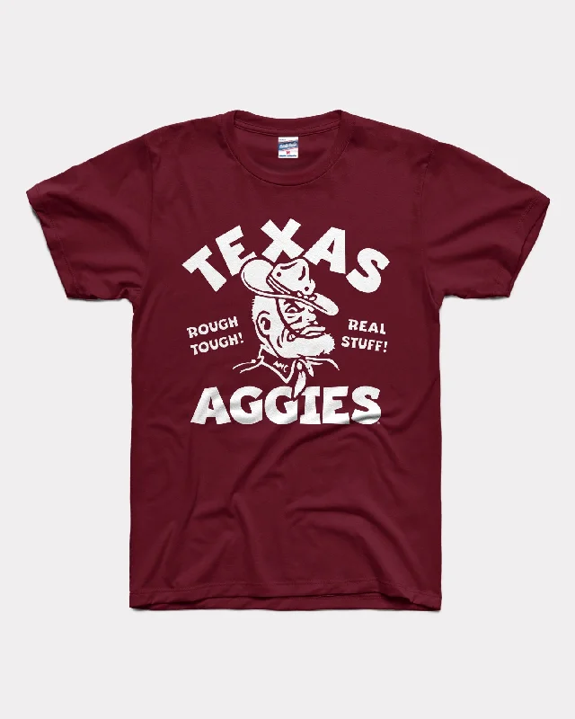 Sports Jumpsuit Aggies Rough Tough Real Stuff Maroon T-Shirt