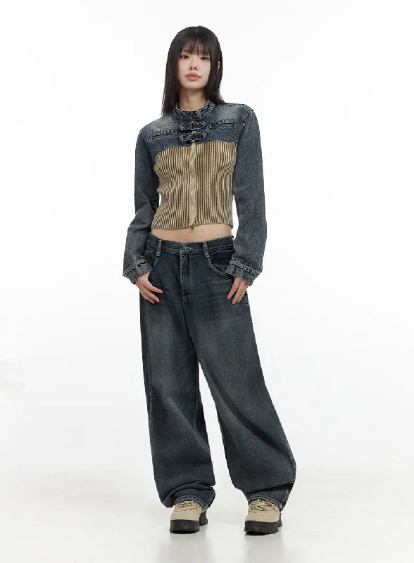 Elegant Temperament Adeline Washed Denim Pants IO430