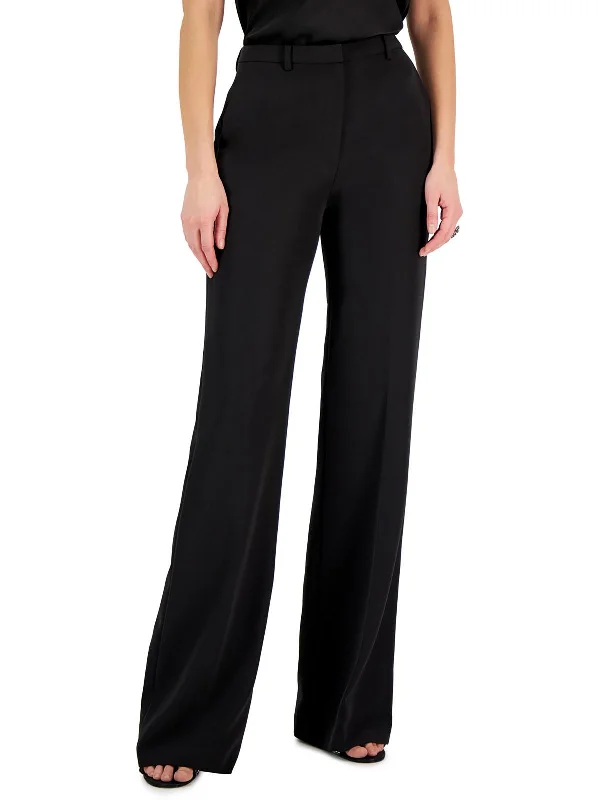 Soft And Comfortable Womens Solid Polyester Flared Pants