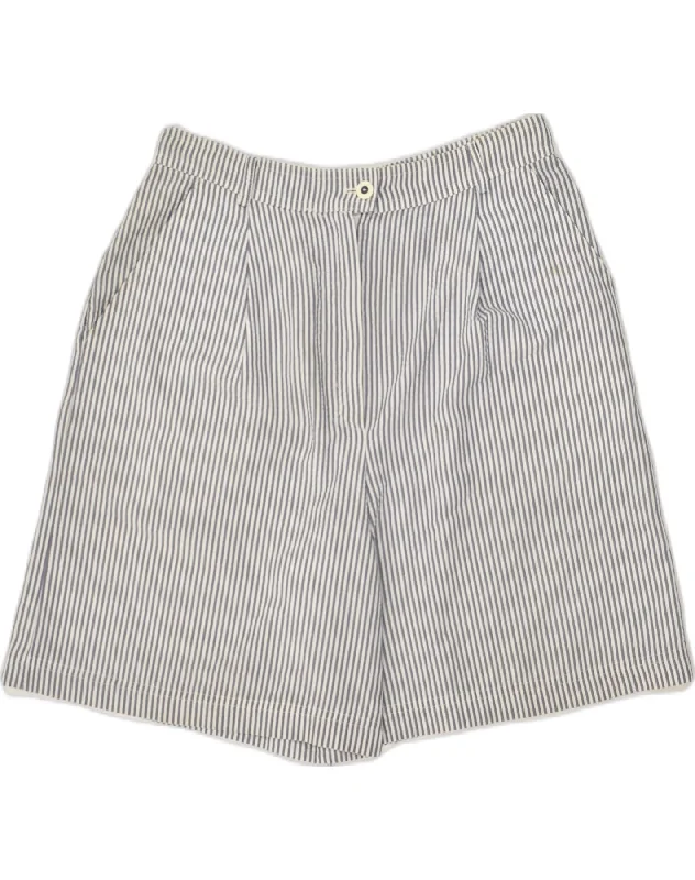 Exquisite Design PRISMA Womens Chino Shorts IT 44 Medium W28  Grey Pinstripe Polyester
