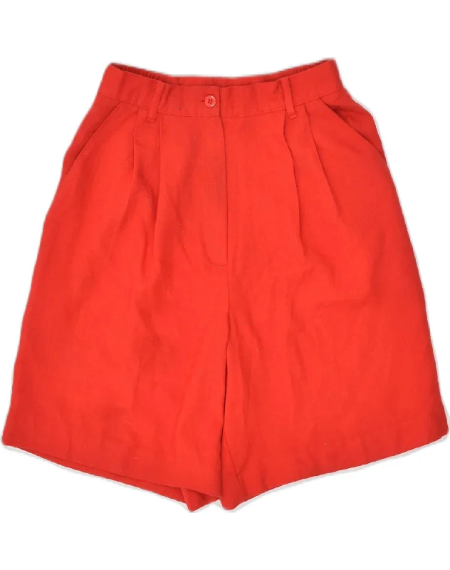 End Of The Year VINTAGE Womens Chino Shorts UK 8 Small W26 Red Polyester