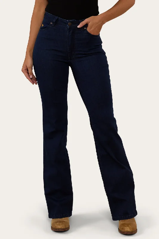Relaxed Style Indi Womens High-Rise Bootleg Jeans - Indigo Blue