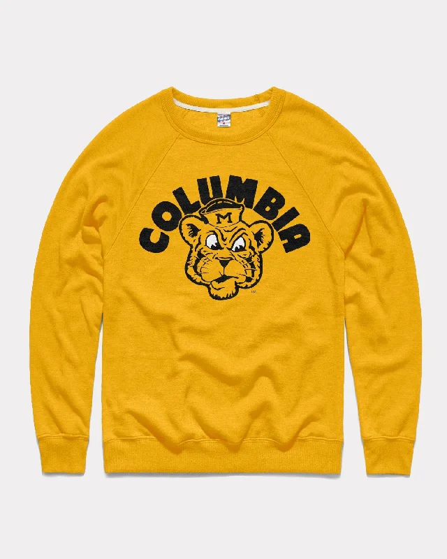 Multifunctional Style Columbia Missouri Arch Mascot Gold Crewneck