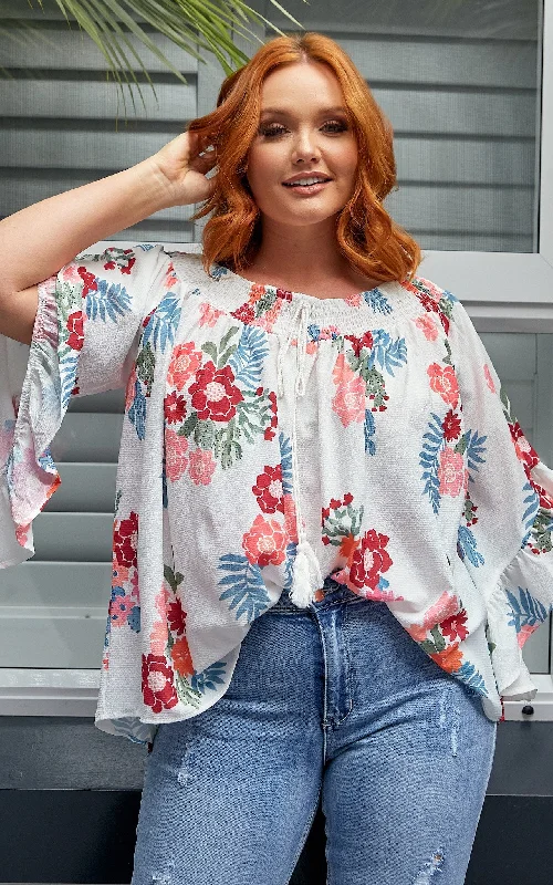 Fashionable Items Canyons Top - White Cactus