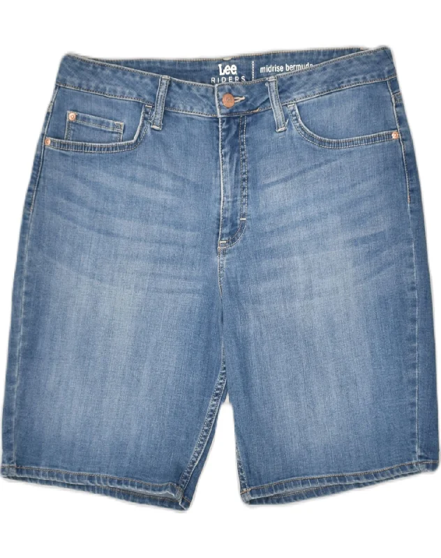 Design And Tailoring LEE Womens Mid Rise Denim Bermuda Shorts W36 XL Blue Cotton