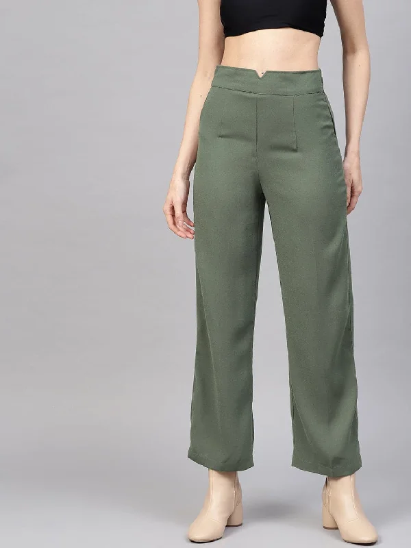 Eye-catching Personality Olive Side Zipper Pant