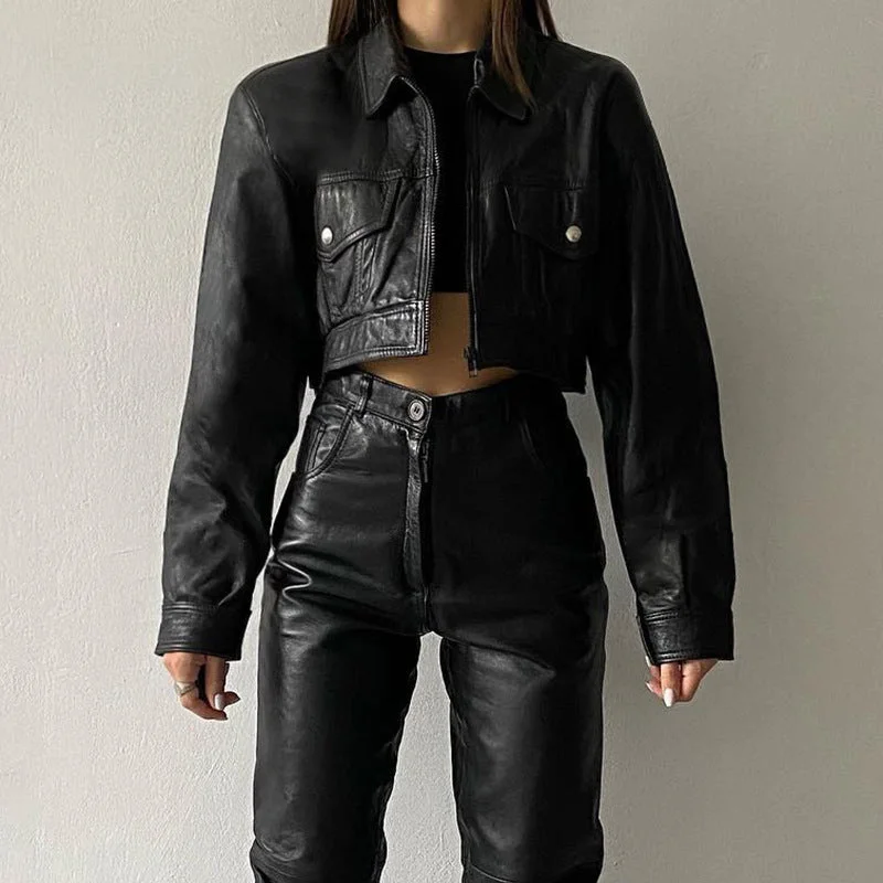 Soft Textures Fashionable New Street Trend Motorcycle Women