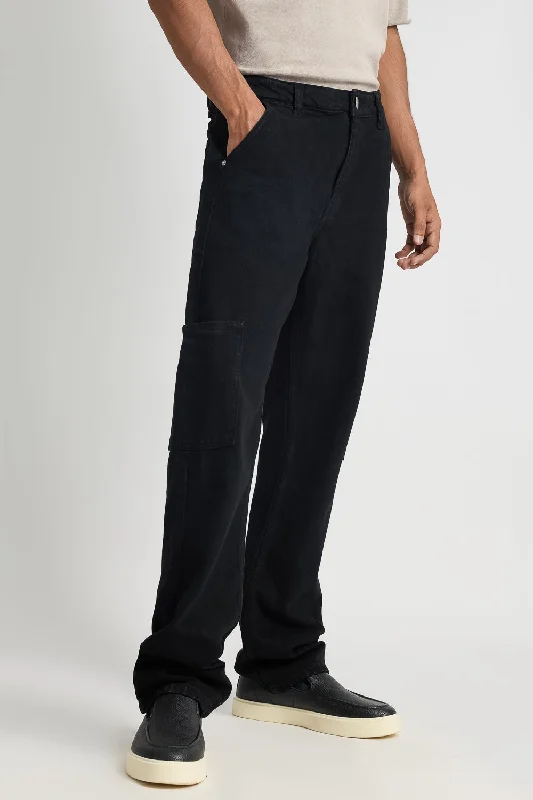 Comfortable Dresses Slim Urban Black Men's Cargo Jeans