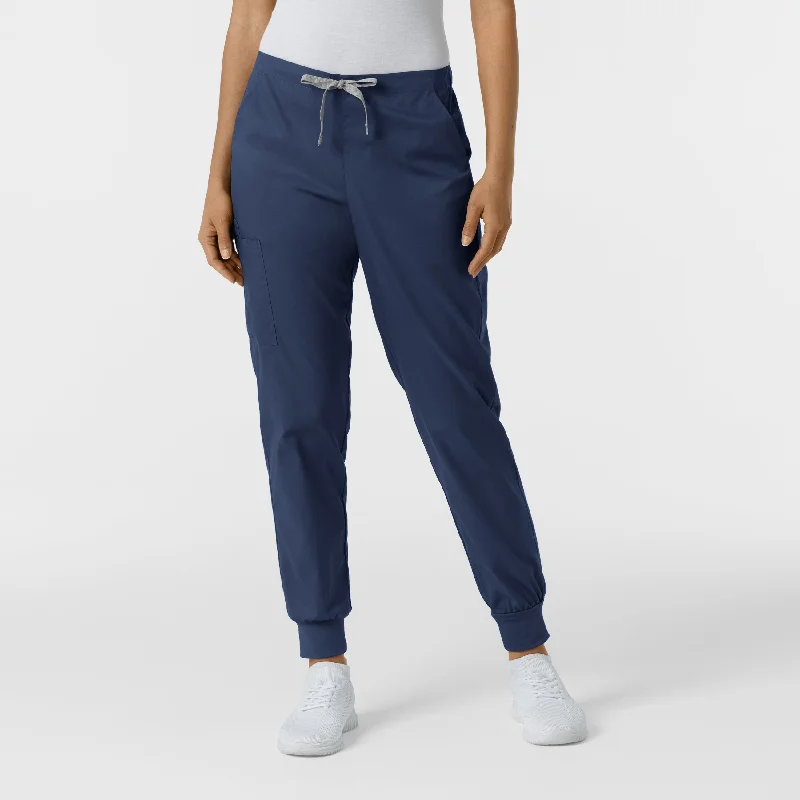 Exclusive Customization WORK Women's Cargo Jogger Scrub Pant - Navy