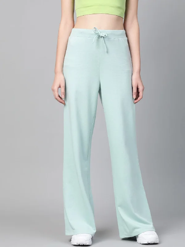 Urban Style Sea Green Terry Wide Leg Drawstring Pants
