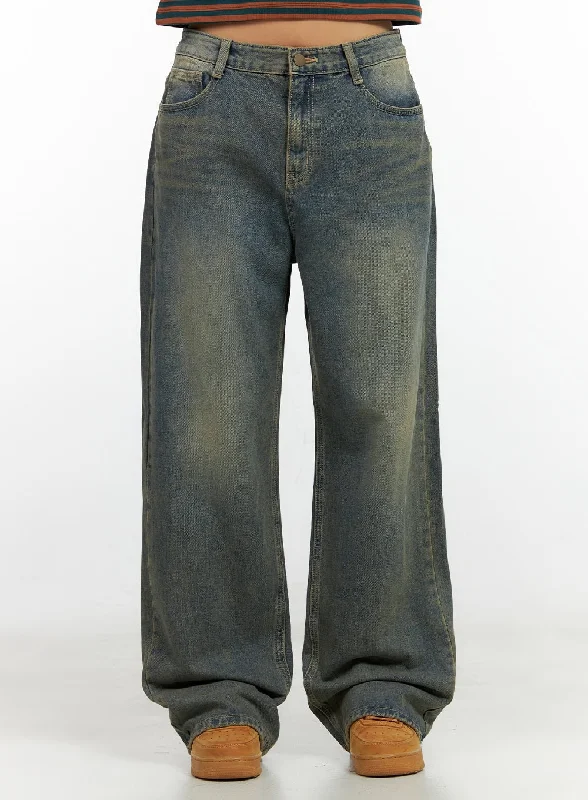 Elegant Style Molly Washed Baggy Denim Jeans CN405