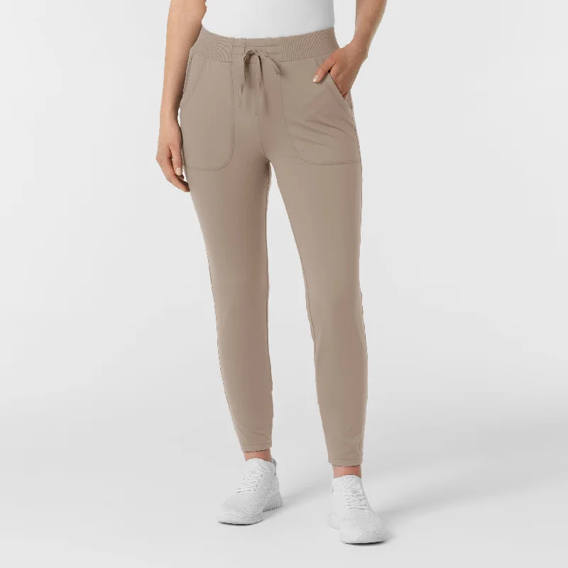 British Fashion RENEW Knit Women's Track Scrub Pant - Haze