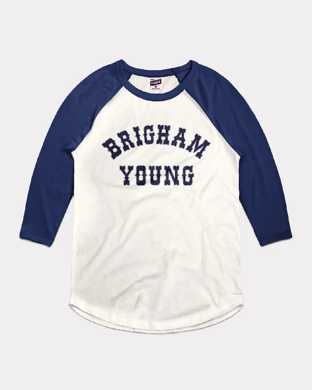 Exquisite Craftsmanship Brigham Young Cougars White & Navy Raglan