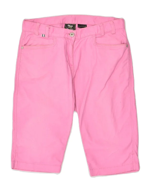 Easy Style FILA Womens Casual Shorts UK 12 Medium W30 Pink Cotton