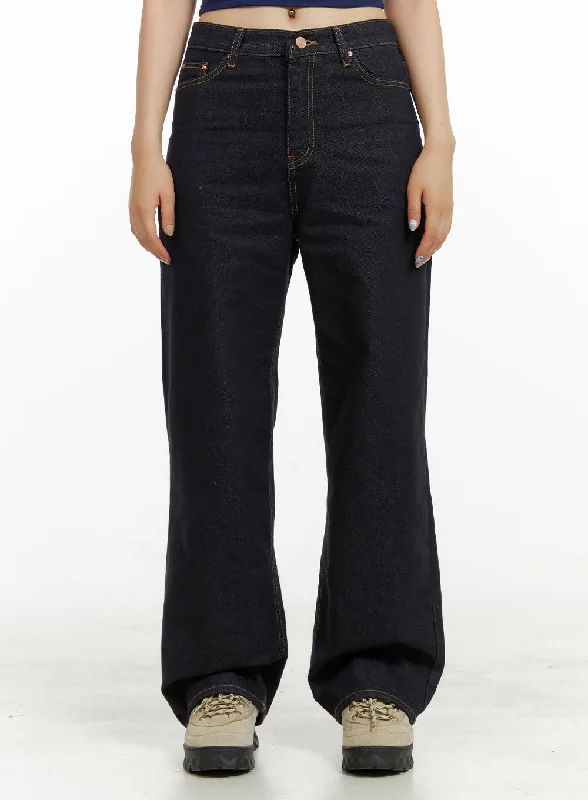 Wearable At Home Or Out Indigo Stitched Straight Jeans CU424