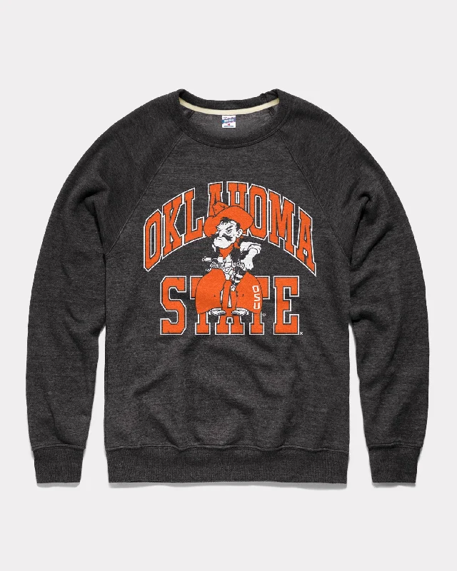 Cozy Sweaters Oklahoma State Mascot Arch Black Crewneck