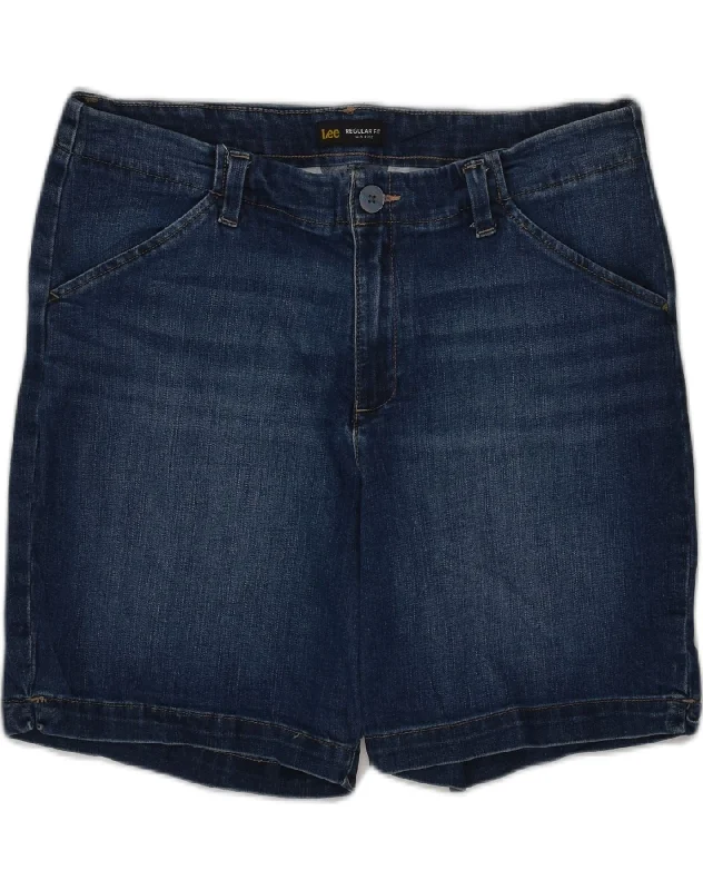 Fashionable In The Times LEE Womens Mid Rise Regular Fit Denim Shorts UK 14 XL W34 Navy Blue Cotton Fashionable In The Times LEE Womens Mid Rise Regular Fit Denim Shorts UK 14 XL W34 Navy Blue Cotton