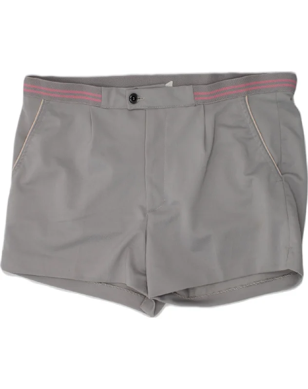 Customized Version VINTAGE Womens Casual Shorts IT 50 XL W36 Grey Polyester