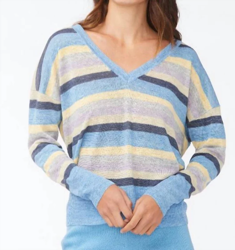 Nightclub Style Mae Sweater In Multi Stripe Sweater