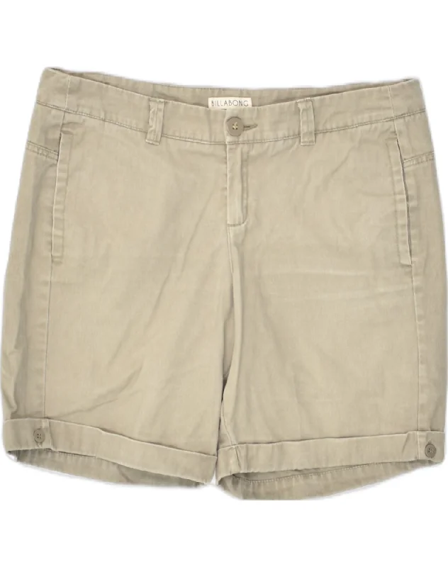 Girl Style BILLABONG Womens Chino Shorts US 14 XL W36 Grey Cotton