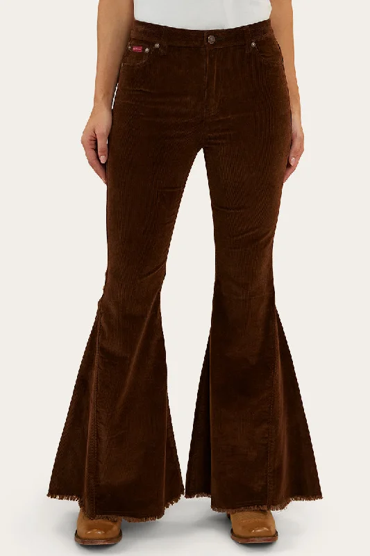 Stylish Wear Norah Womens Super Flare Jeans - Chocolate