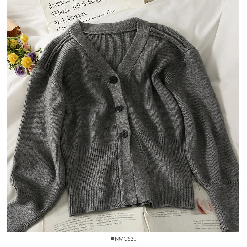 Avant-garde trend Women's slim slim long sleeve versatile knitwear  1871
